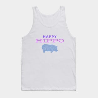 Happy Hippo - Fun Hippopotamus Design - pink and purple Tank Top